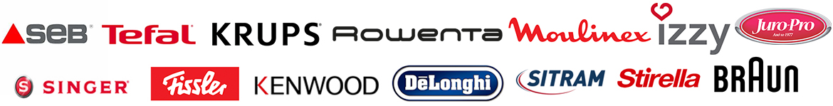 Authorized Service Brands: Seb, Teffal, Krups, Rowenta, Juro Pro, Izzy, Braun, Singer, Fissler, Kenwood, Delonghi, Sitram, Stirella