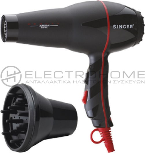 Singer Ionic Επαγγελματικό Πιστολάκι Μαλλιών 2200W 1