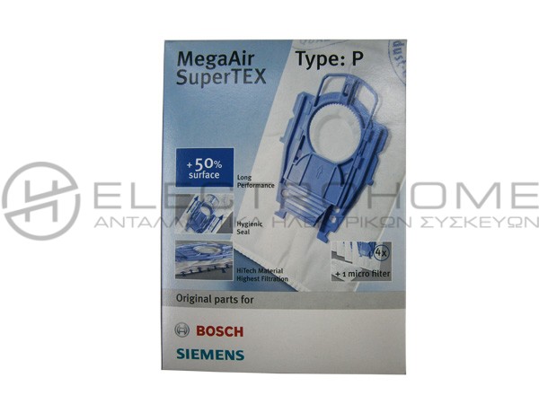 ΣΑΚΟΥΛΑ ΣΚΟΥΠΑΣ SIEMENS BOSCH TYPE P MICRO ORIGINAL 468264 SET 4 ΤΕΜ + 1 ΦΙΛΤΡΟ 1