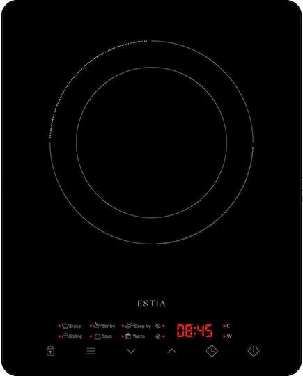 Estia Nexa Επιτραπέζια Εστία Επαγωγική Μονή Μαύρη 1